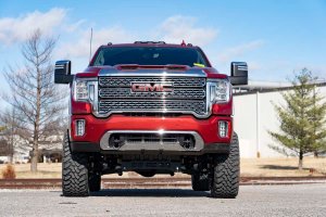 GMC Sierra 2500 HD Tow Hook to Shackle Conversion Kit - Front - Rough Country - D-Ring Combo - Black - '20-'24